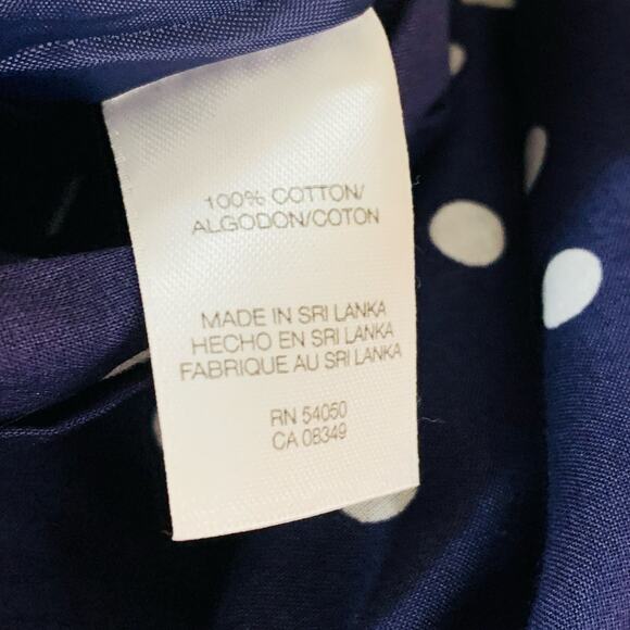 Evan Picone Size 14 Women's Polka Dot Wrap Fit & Flare Navy Blue White Retro - Picture 11 of 11